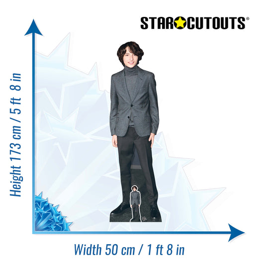 CS738 Finn Wolfhard Height 173cm Lifesize Cardboard Cut Out With Mini - mycardboardcutout
