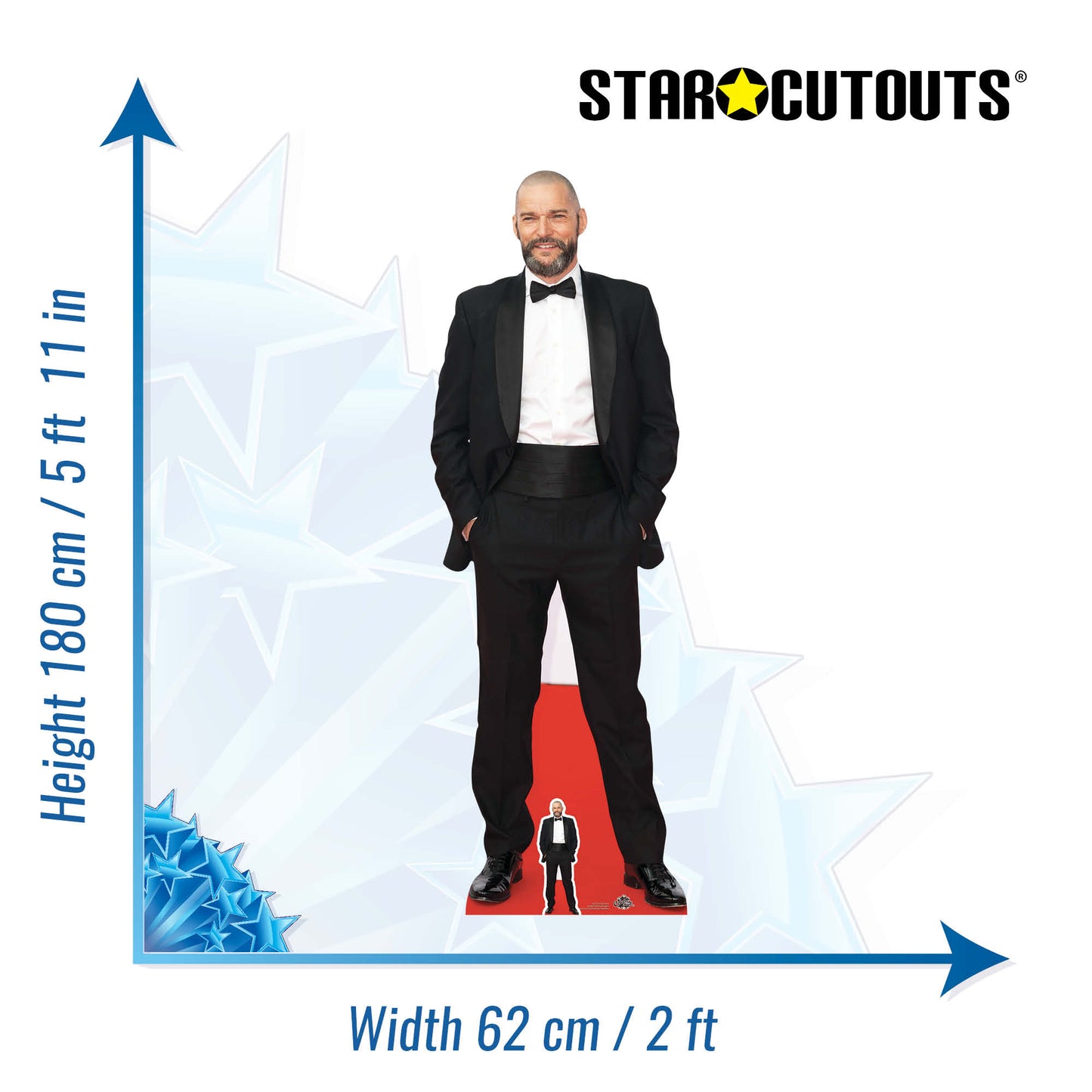CS753 Fred Sirieix Maitre De First Dates Height 180cm Lifesize Cardboard Cut Out With Mini - mycardboardcutout