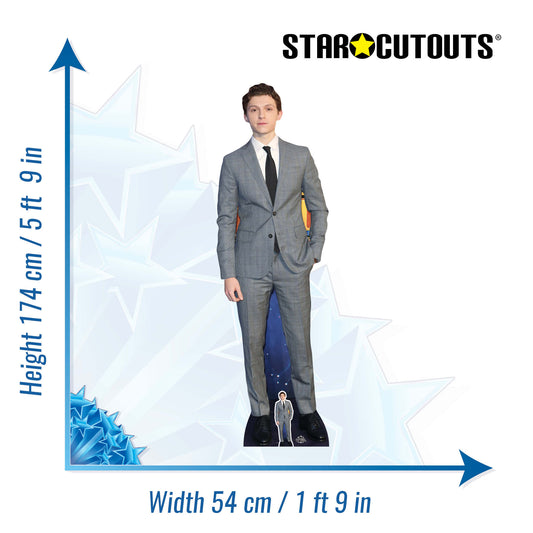 Tom Holland aka Spiderman Height 174cm Lifesize Cardboard Cut Out With Mini - mycardboardcutout