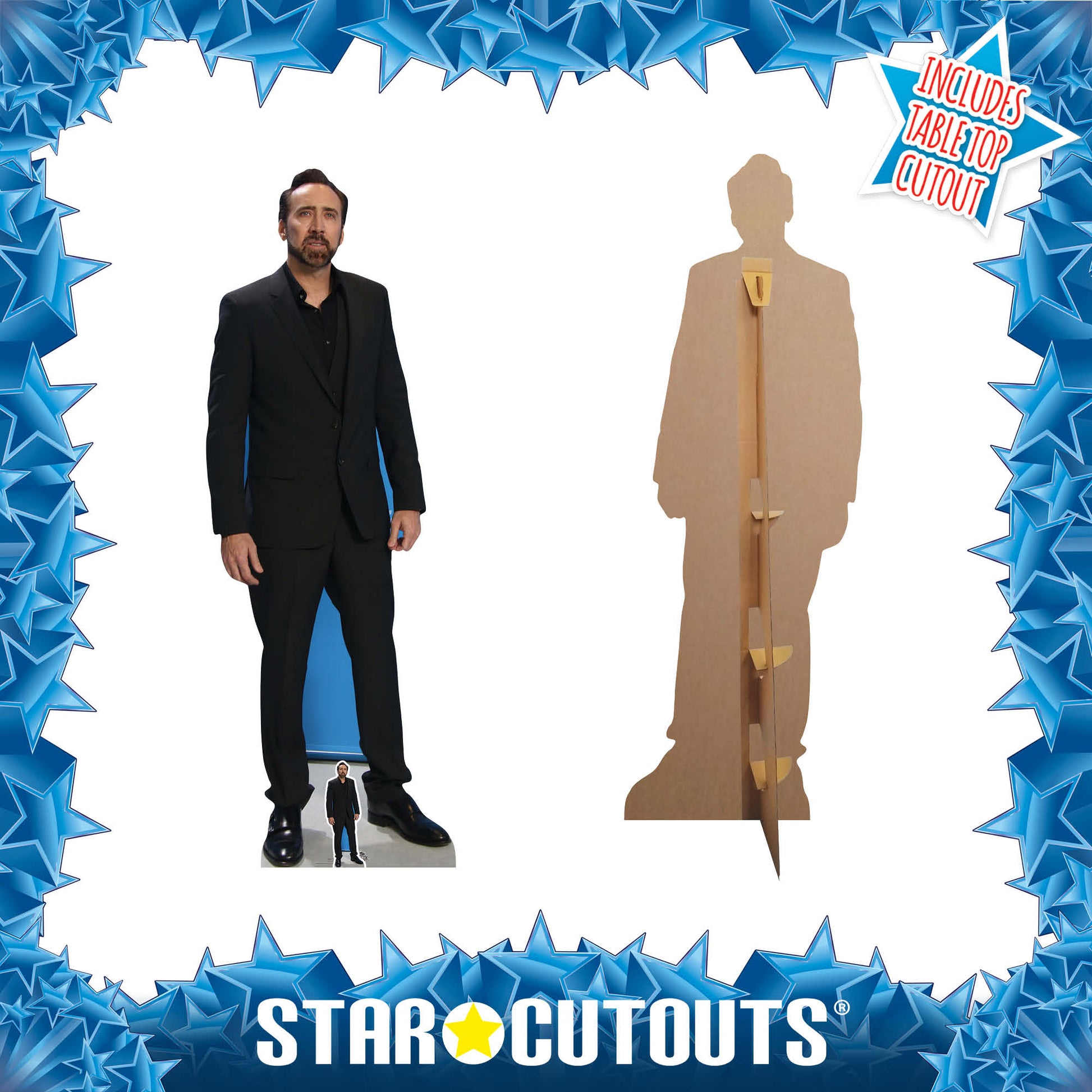 CS757 Nicolas Cage Height 186cm Lifesize Cardboard Cut Out With Mini - mycardboardcutout