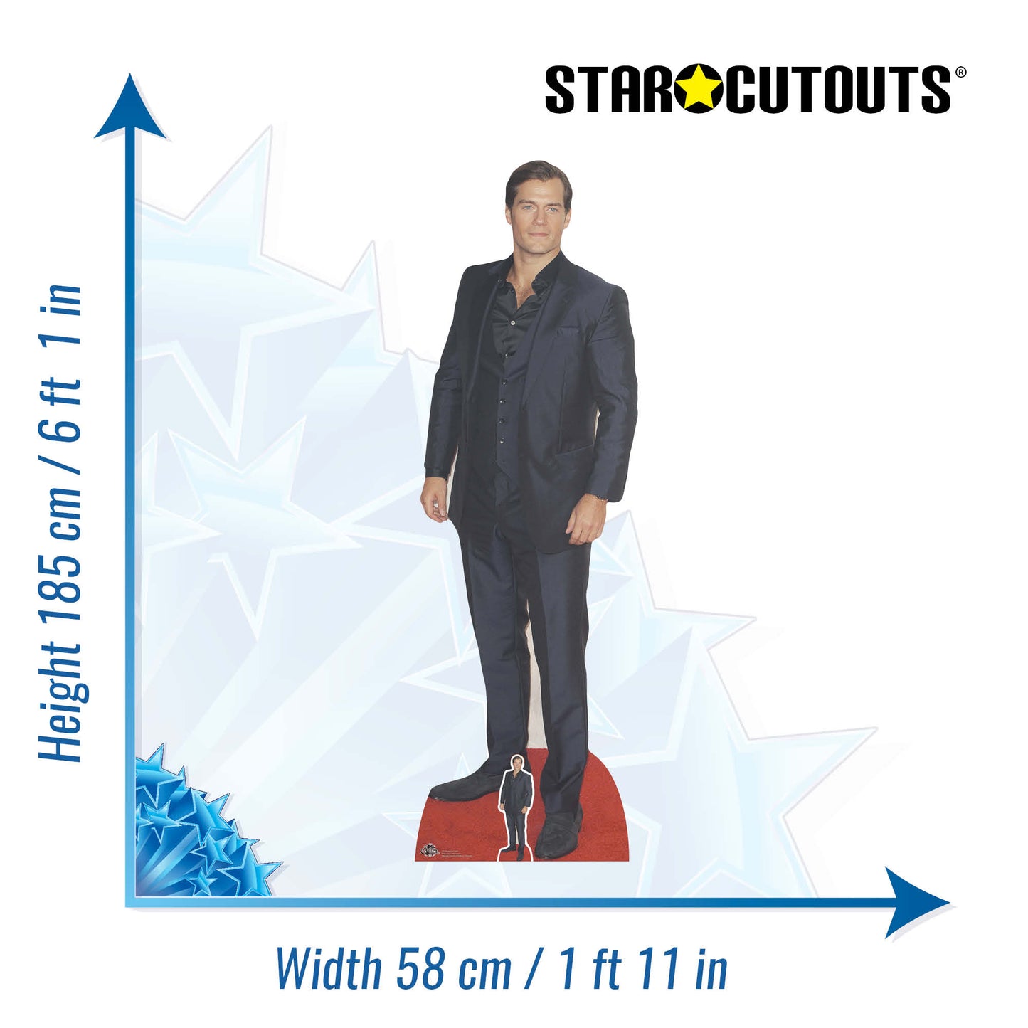 CS768 Henry Cavill Height 185cm Lifesize Cardboard Cut Out With Mini - mycardboardcutout