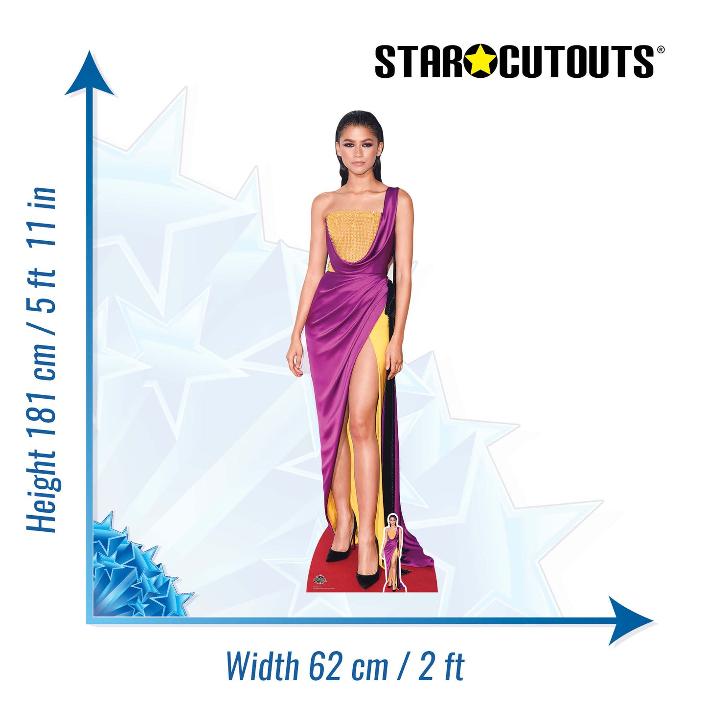 CS779 Zendaya Dancer Singer Actress Height 181cm Lifesize Cardboard Cut Out With Mini - mycardboardcutout