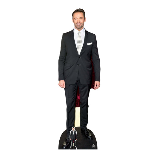 CS781 Hugh Jackman Polka Dot Tie Height 189cm Lifesize Cardboard Cut Out With Mini - mycardboardcutout