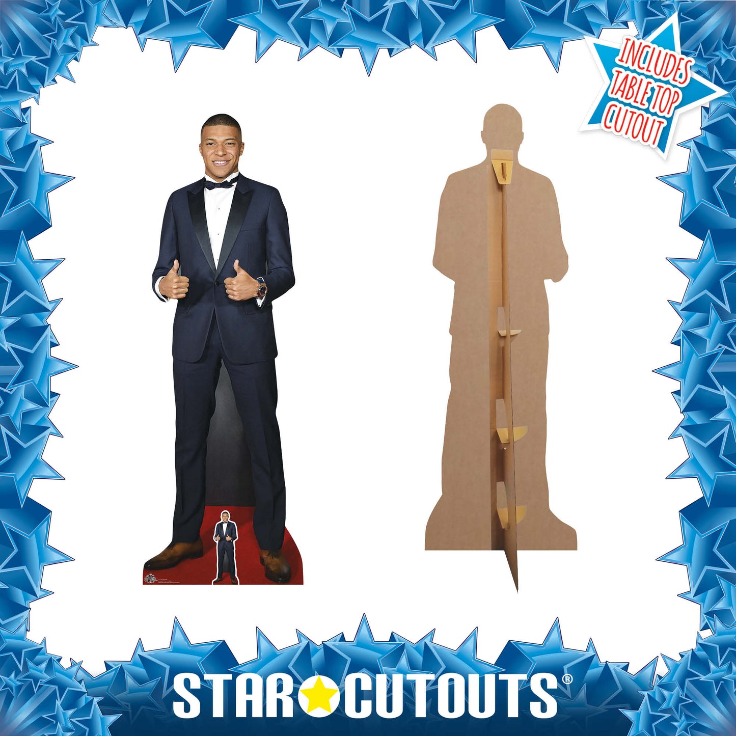 CS788 Kylian Mbappé Thumbs Up Height 180cm Lifesize Cardboard Cut Out With Mini - mycardboardcutout