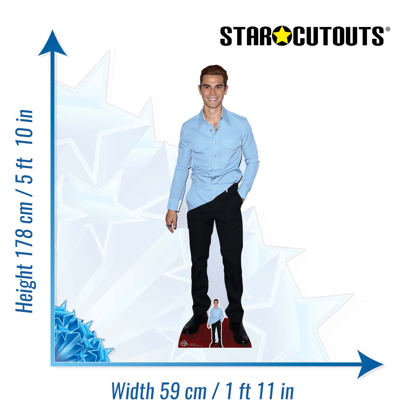 CS790 KJ Apa Height 178cm Lifesize Cardboard Cut Out With Mini - mycardboardcutout