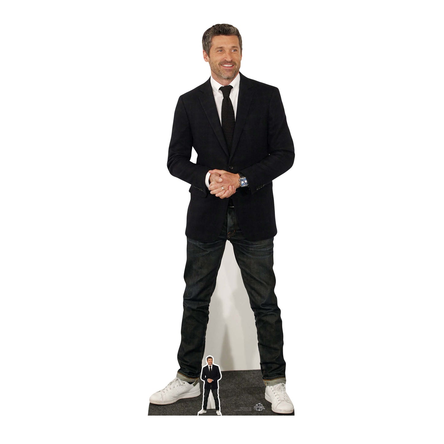 CS815 Patrick Dempsey Casual Trainers Height 181cm Lifesize Cardboard Cut Out With Mini - mycardboardcutout