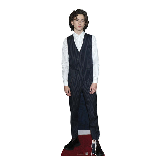 CS817 Timothee Chalamet King Waistcoat Height 179cm Lifesize Cardboard Cut Out With Mini - mycardboardcutout