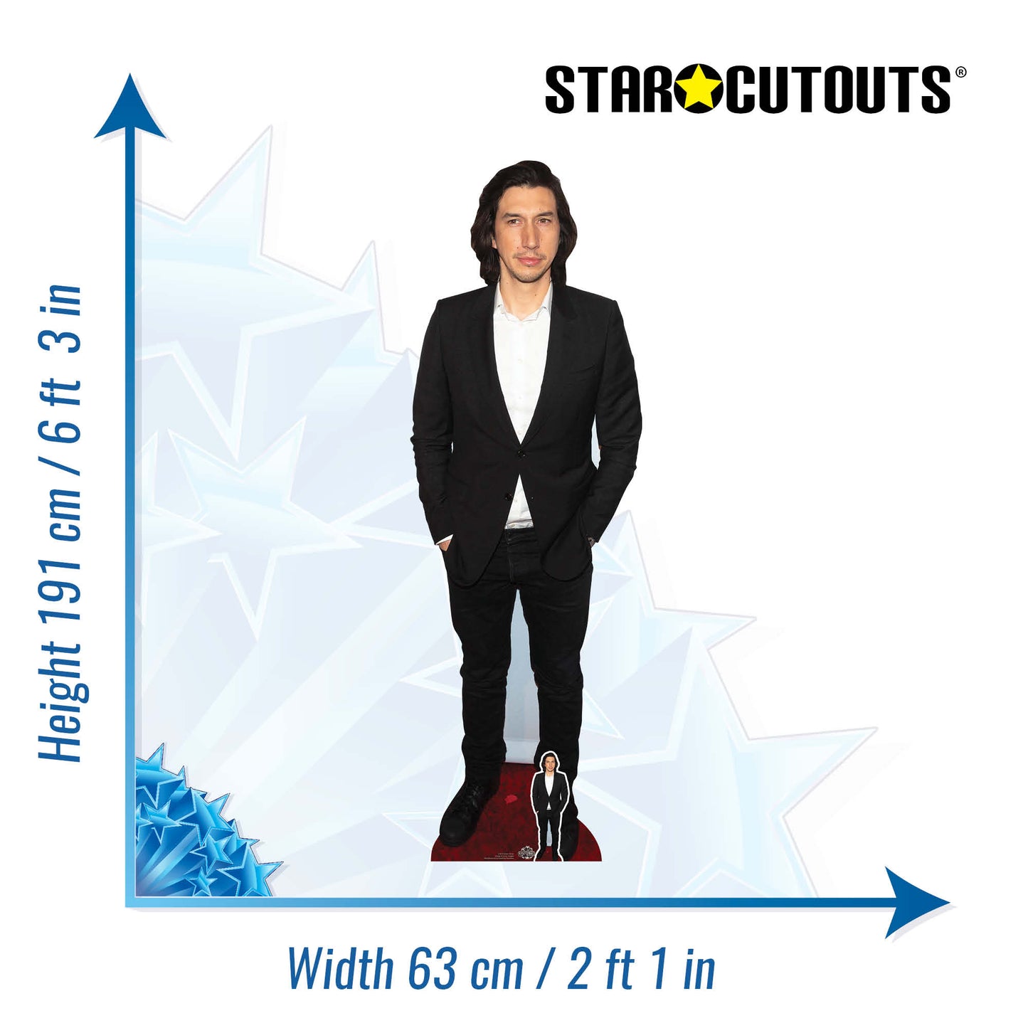 CS818 Adam Driver Height 191cm Lifesize Cardboard Cut Out With Mini - mycardboardcutout