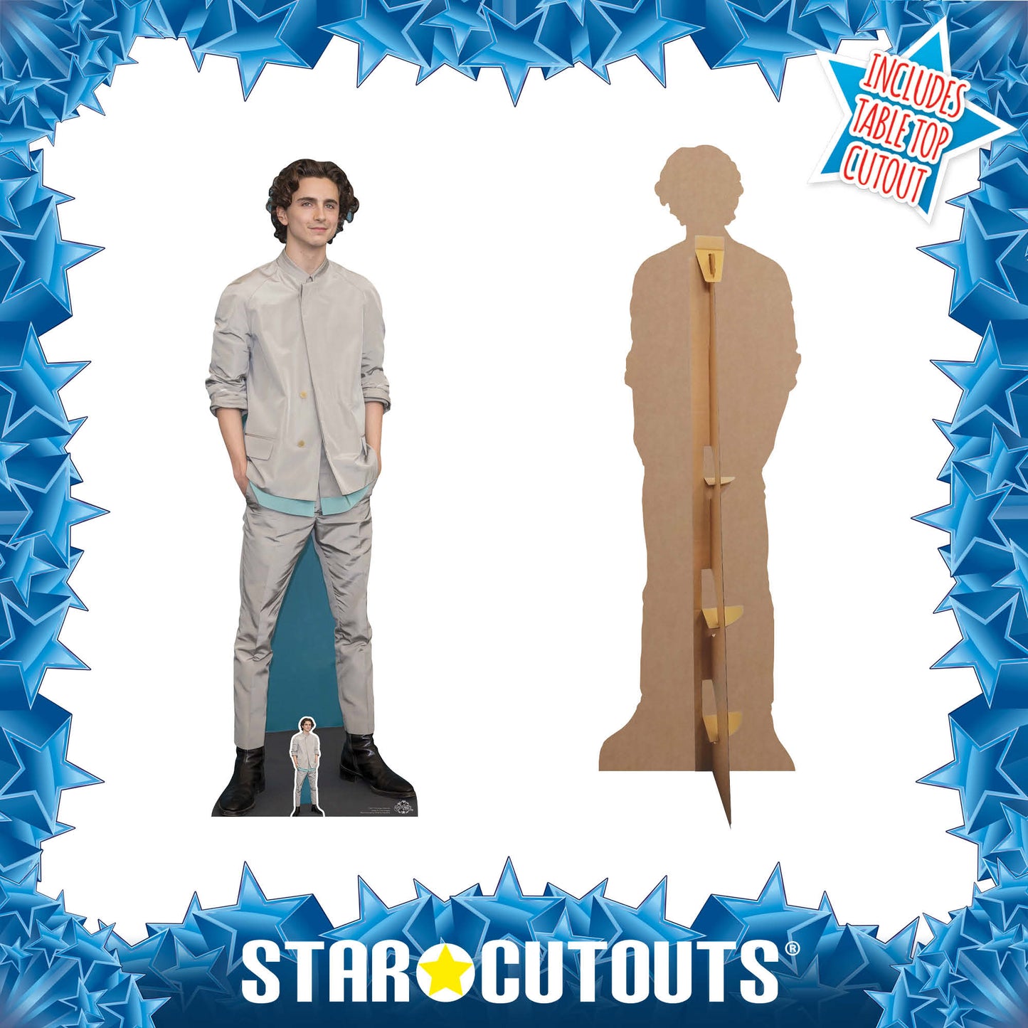 CS827 Timothee Hal Chalamet American Actor Height 179cm Lifesize Cardboard Cut Out With Mini - mycardboardcutout