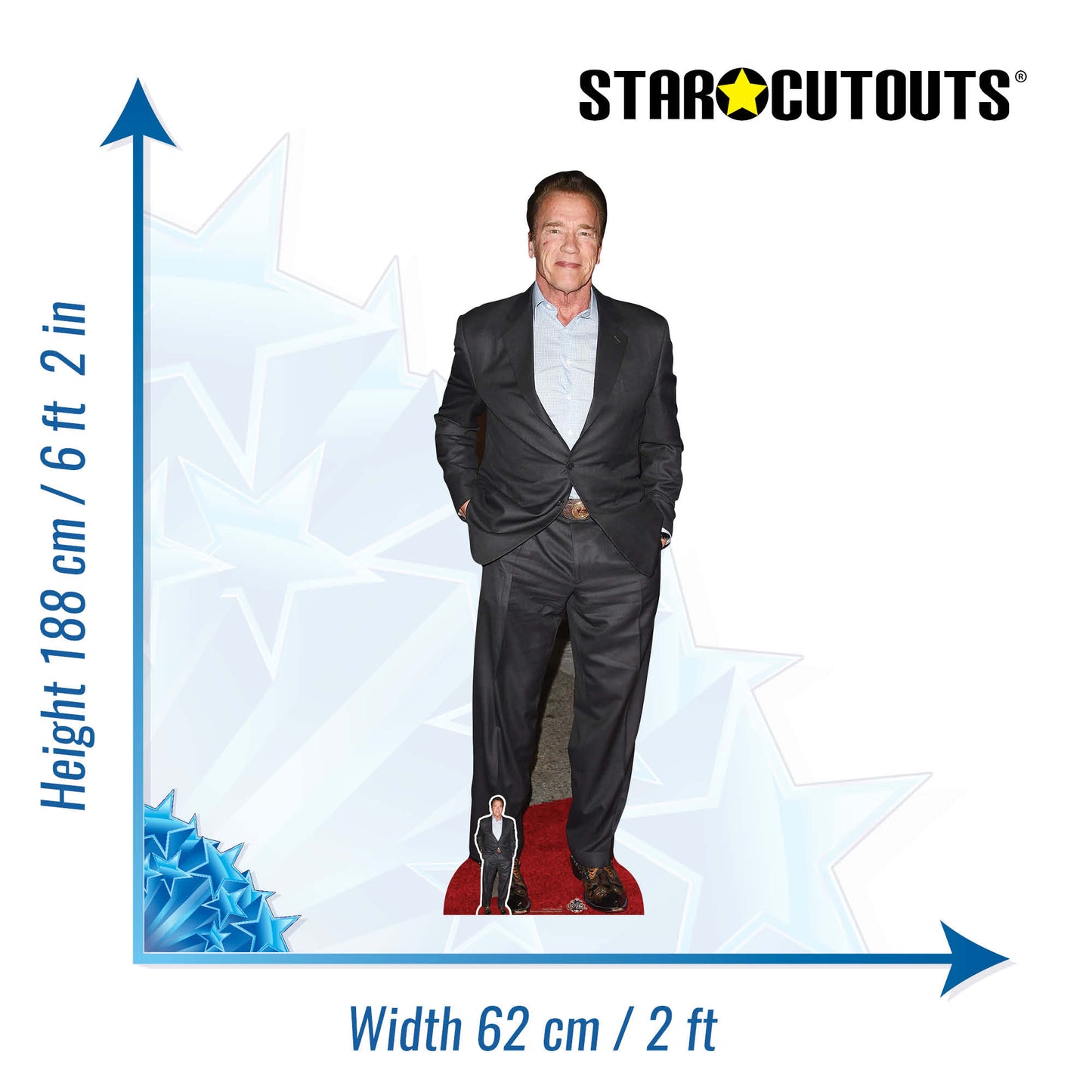 CS832 Arnold Schwarzenegger Height 188cm Lifesize Cardboard Cut Out With Mini - mycardboardcutout