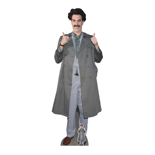 CS839 Borat Sacha Baron Cohen Height 191cm Lifesize Cardboard Cut Out With Mini - mycardboardcutout