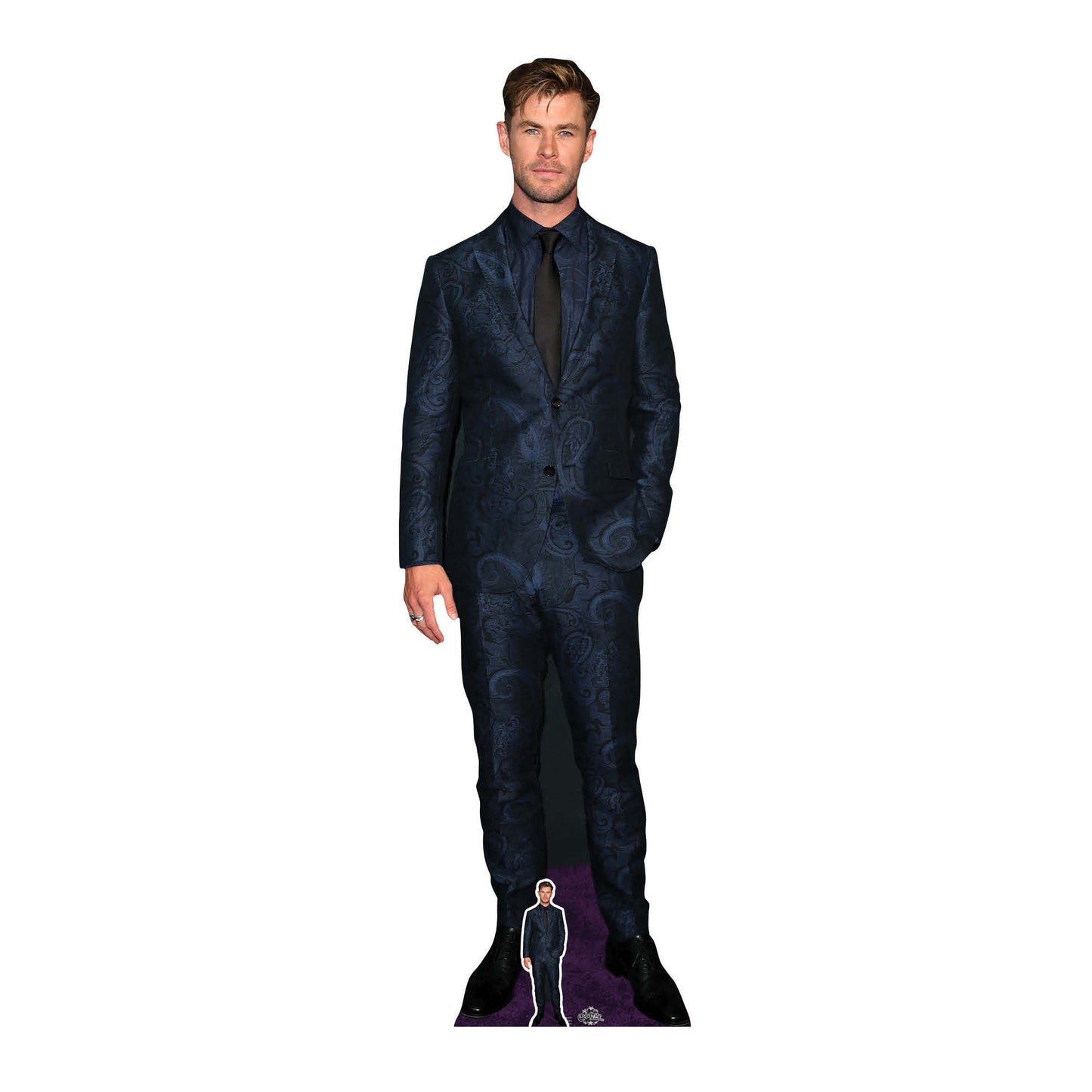 CS845 Chris Hemsworth Blue Suit Height 190cm Lifesize Cardboard Cut Out With Mini - mycardboardcutout
