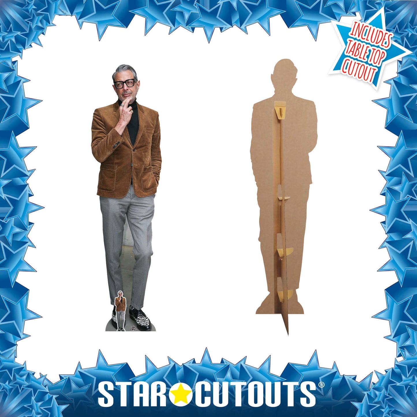 CS854 Jeff Goldblum (Suede Jacket) Height 194cm Lifesize Cardboard Cut Out With Mini - mycardboardcutout