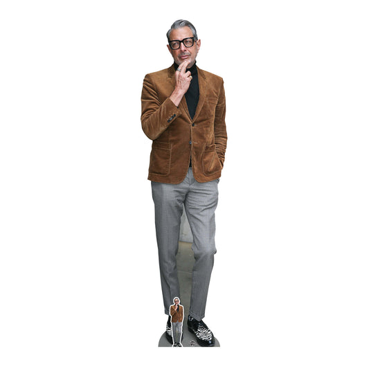 CS854 Jeff Goldblum (Suede Jacket) Height 194cm Lifesize Cardboard Cut Out With Mini - mycardboardcutout