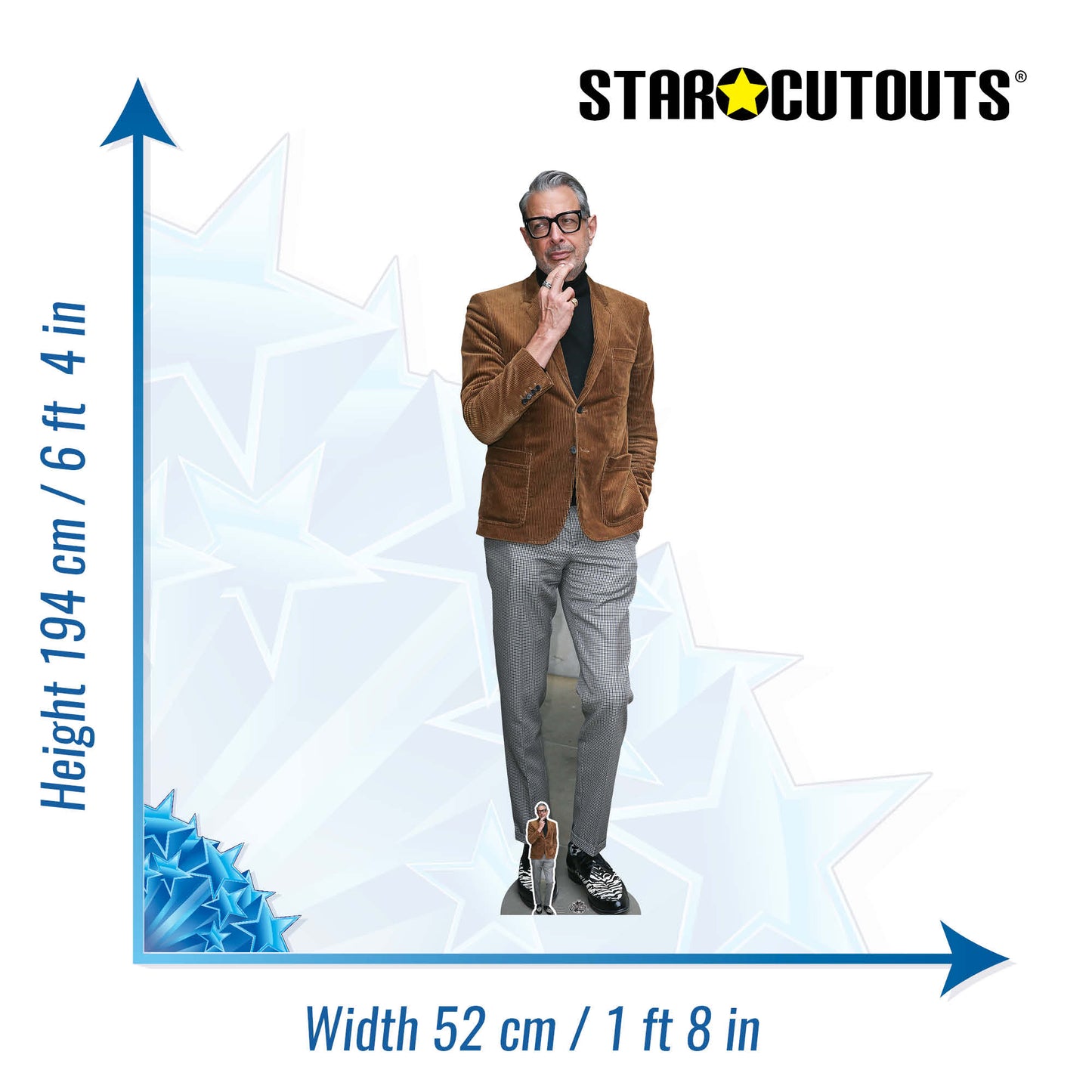 CS854 Jeff Goldblum (Suede Jacket) Height 194cm Lifesize Cardboard Cut Out With Mini - mycardboardcutout