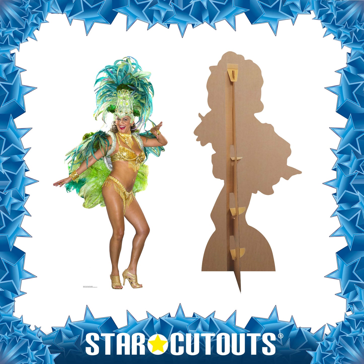 SC861 Groovy Green Festival Babe Cardboard Cut Out Height 195cm - mycardboardcutout