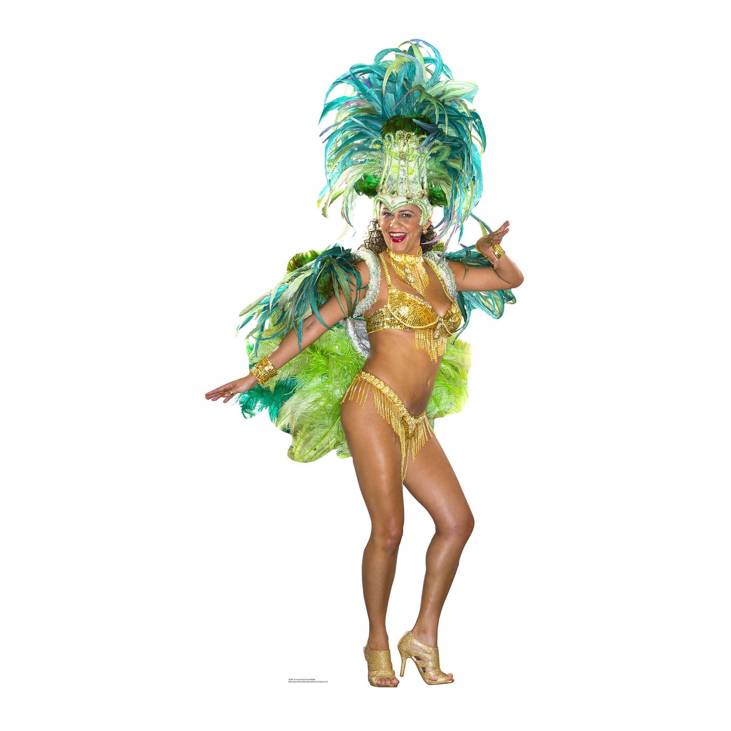 SC861 Groovy Green Festival Babe Cardboard Cut Out Height 195cm - mycardboardcutout