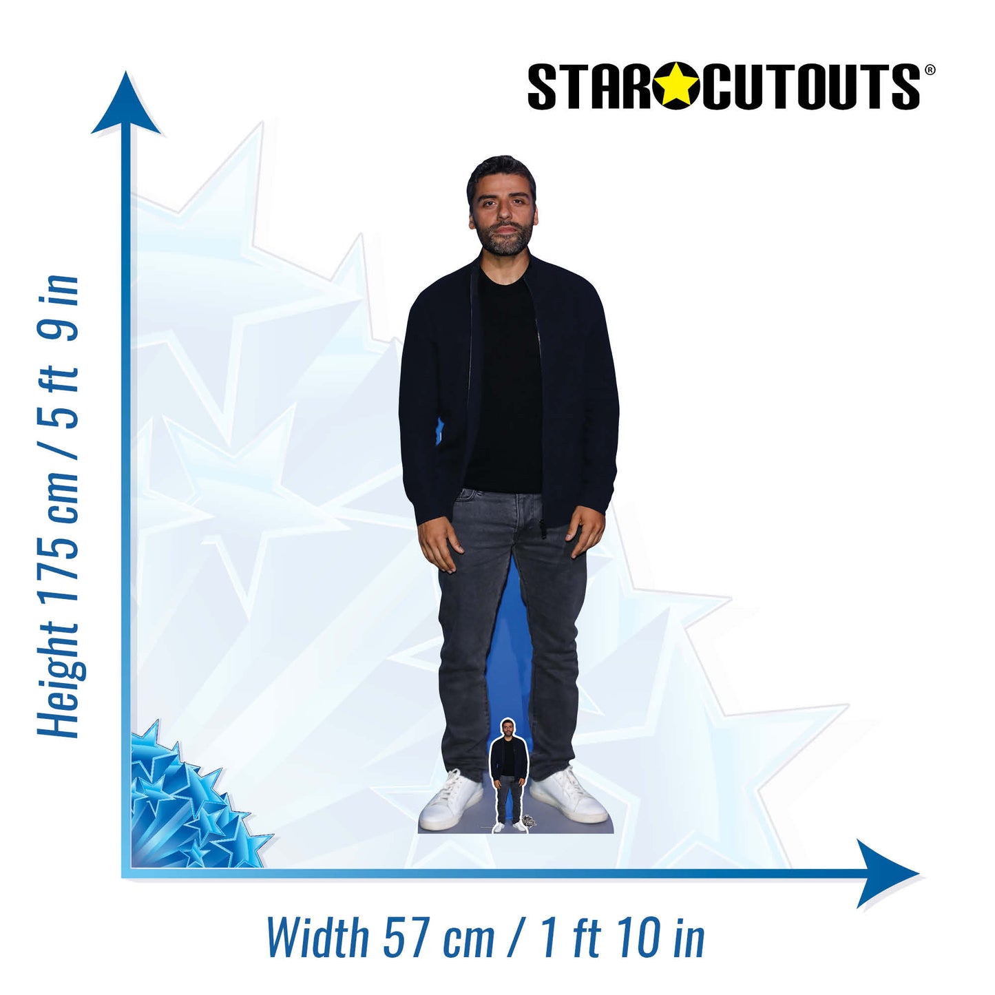 CS862 Oscar Issac Actor Height 175cm Lifesize Cardboard Cut Out With Mini - mycardboardcutout
