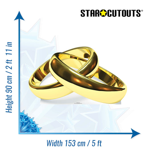 SC880 Wedding Rings Cardboard Cut Out Height 90cm - mycardboardcutout