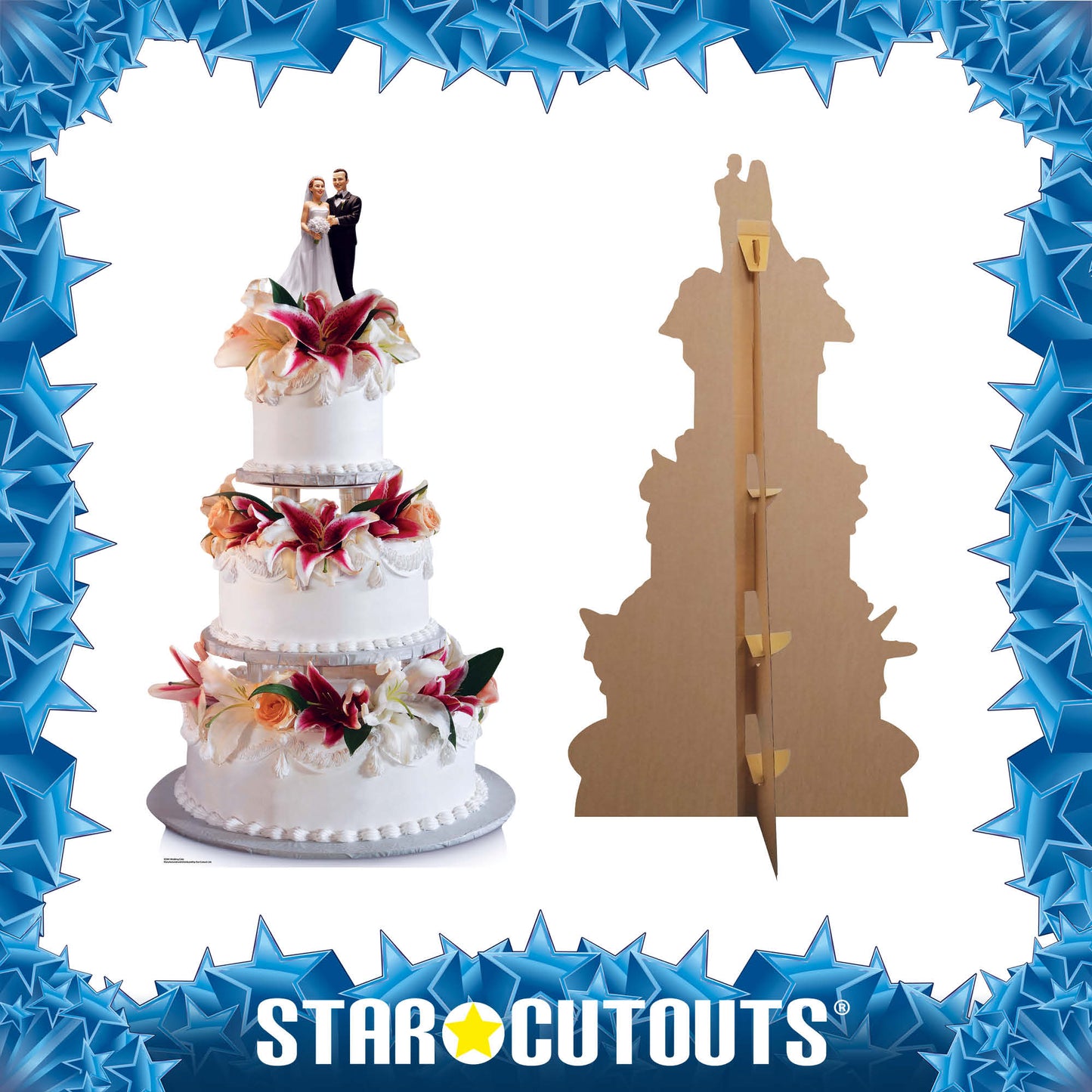 SC881 Wedding Cake Cardboard Cut Out Height 180cm - mycardboardcutout