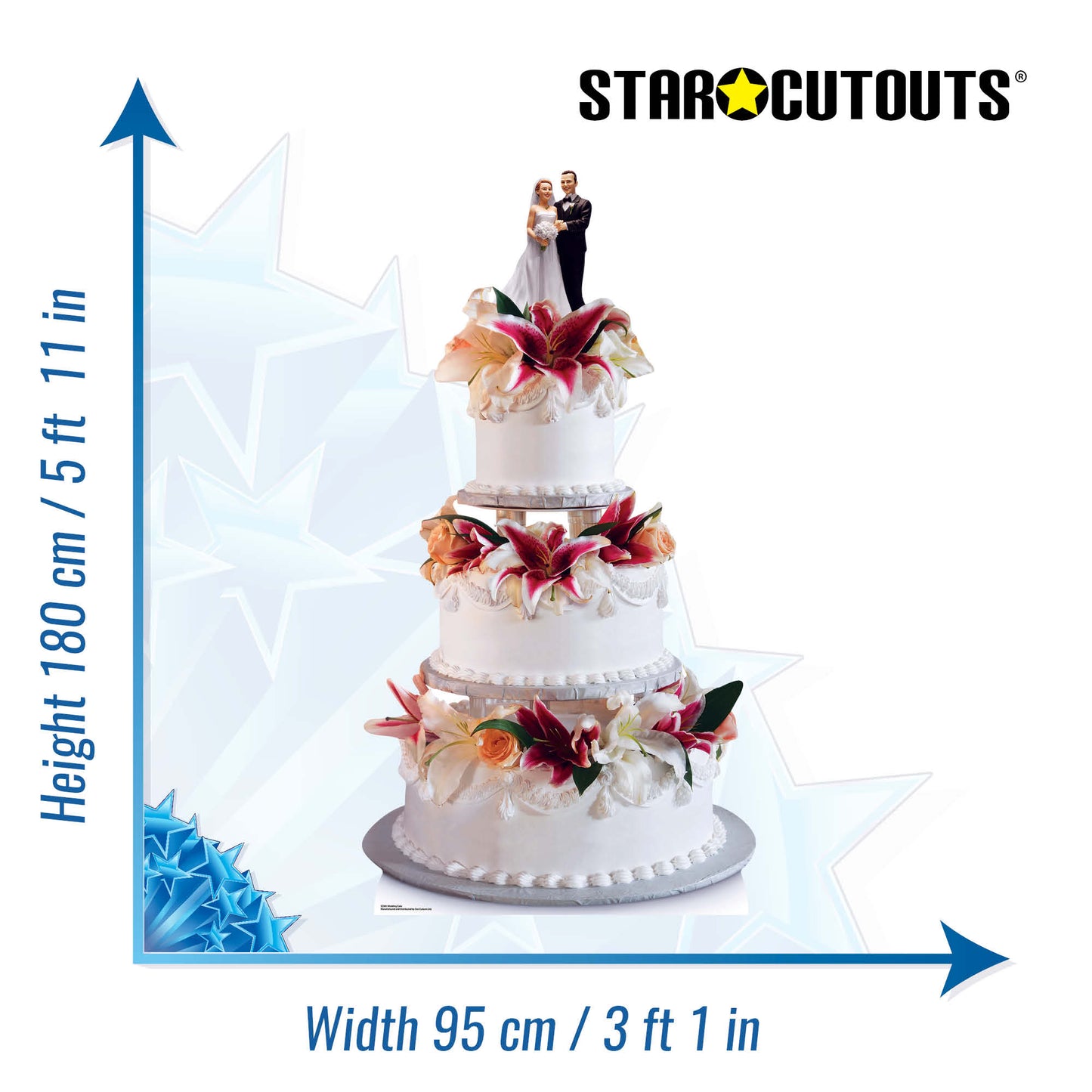SC881 Wedding Cake Cardboard Cut Out Height 180cm - mycardboardcutout