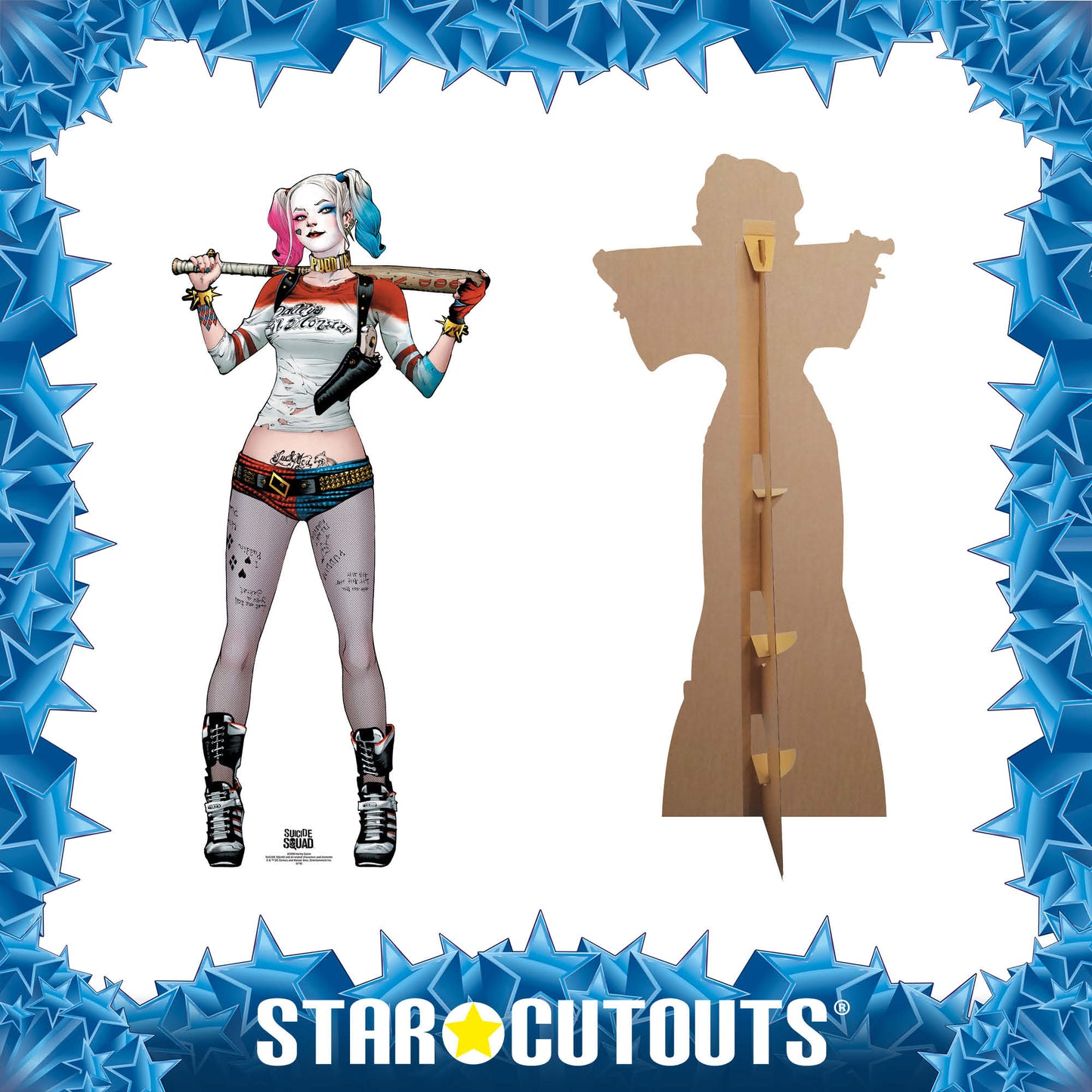 SC890 Harley Quinn (Suicide Squad Comic Artwork) Cardboard Cut Out Height 167cm - mycardboardcutout