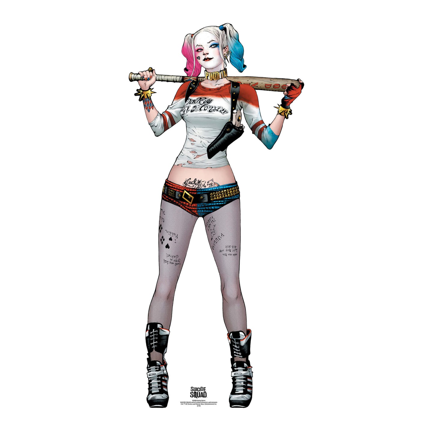 SC890 Harley Quinn (Suicide Squad Comic Artwork) Cardboard Cut Out Height 167cm - mycardboardcutout