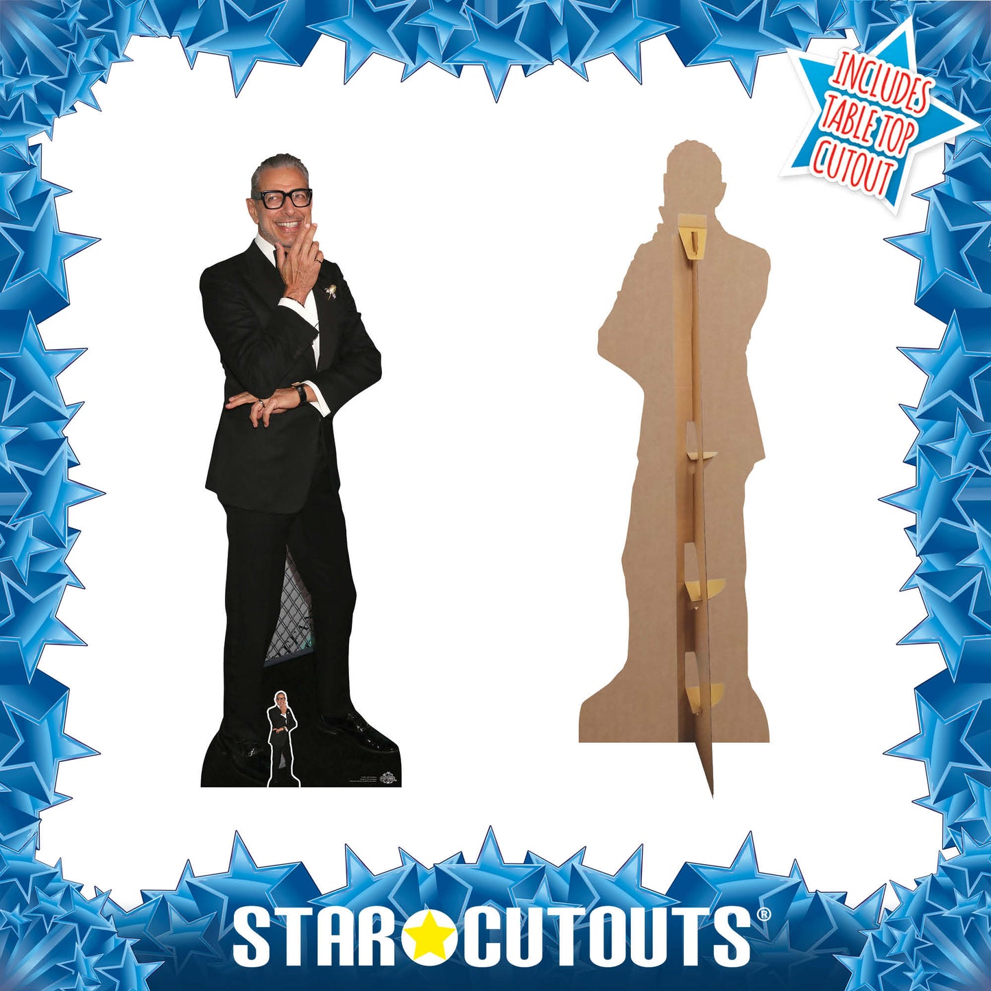 CS909 Jeff Goldblum (Black Suit) Height 194cm Lifesize Cardboard Cut Out With Mini - mycardboardcutout