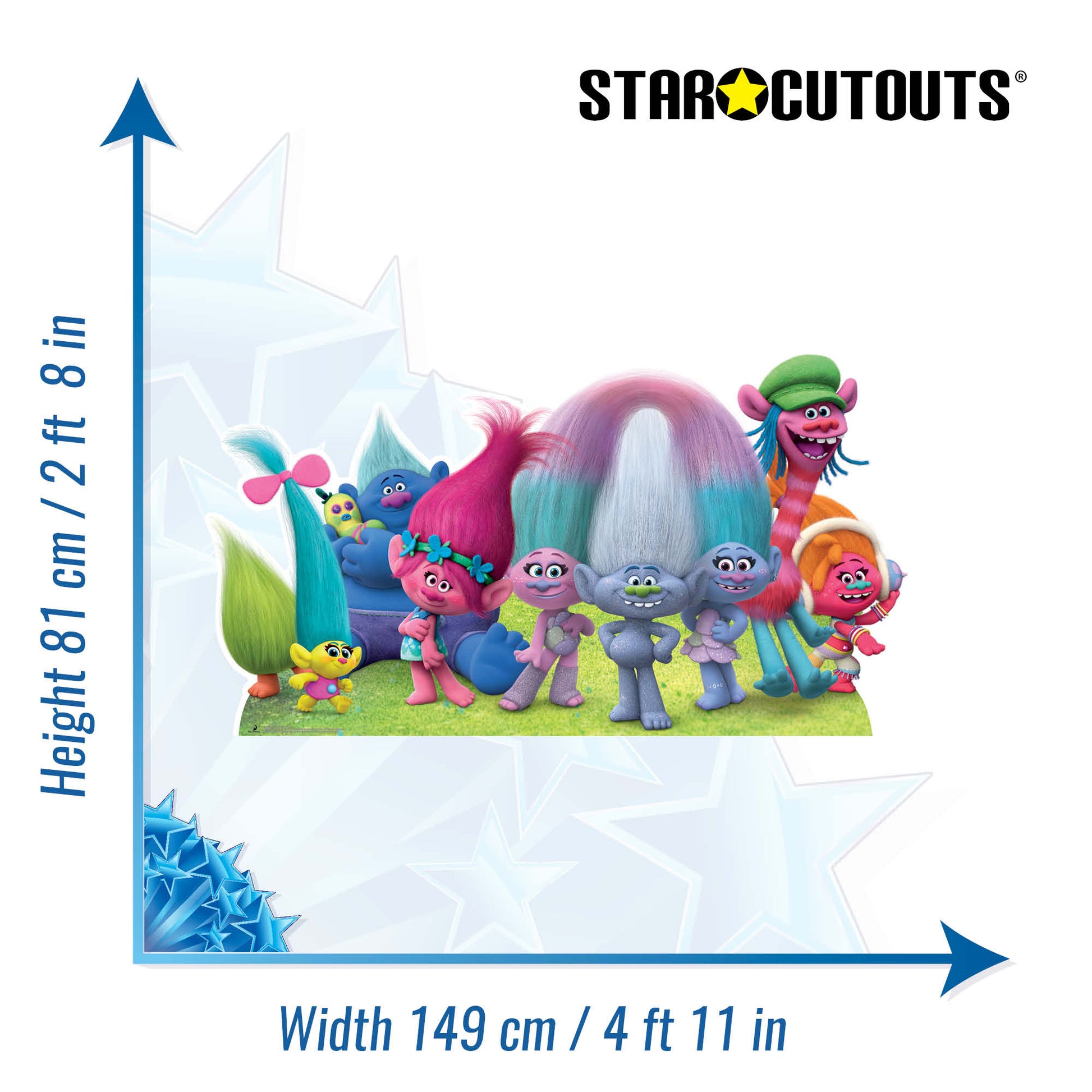 Trolls True Colours Group Cutout Cardboard Cutout - mycardboardcutout