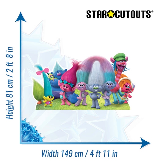 Trolls True Colours Group Cutout Cardboard Cutout - mycardboardcutout