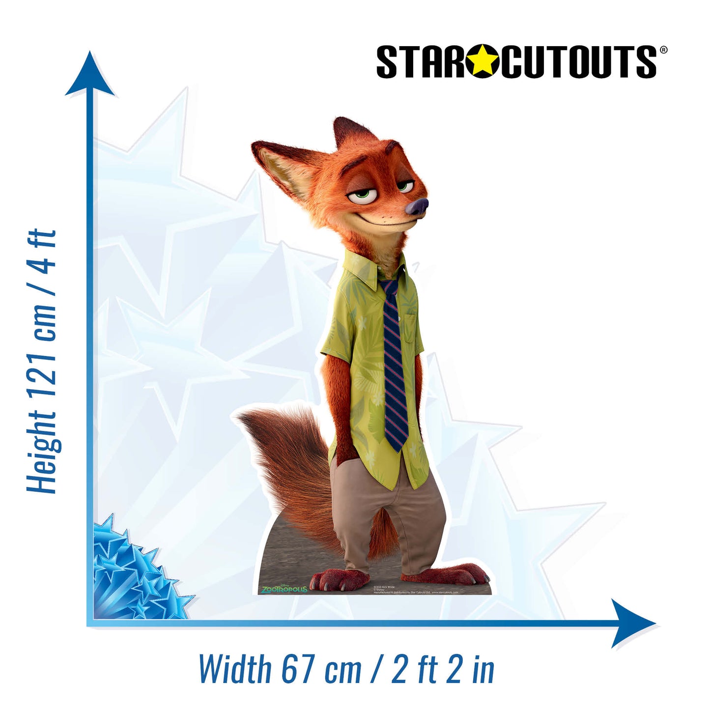 Nick Wilde Cardboard Cut Out Height 121cm