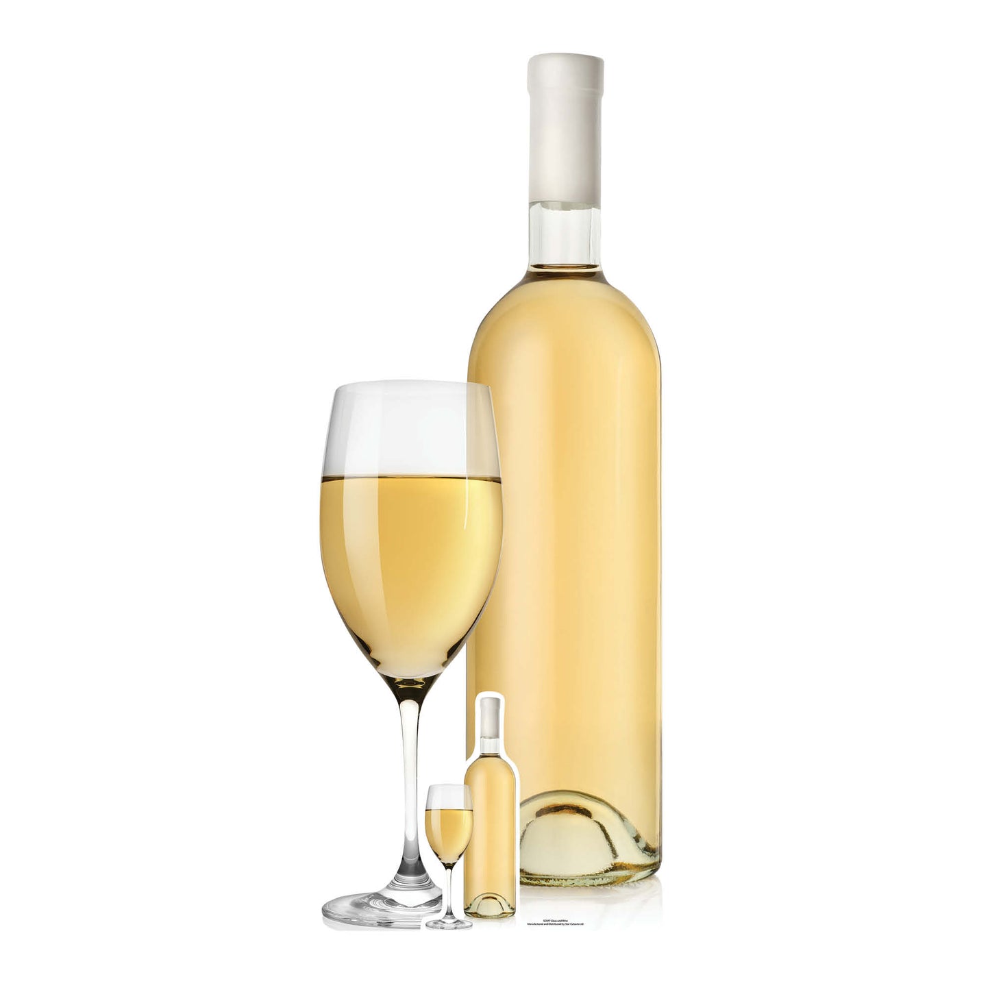 SC977 Glass and White Wine Cardboard Cut Out Height 184cm - mycardboardcutout