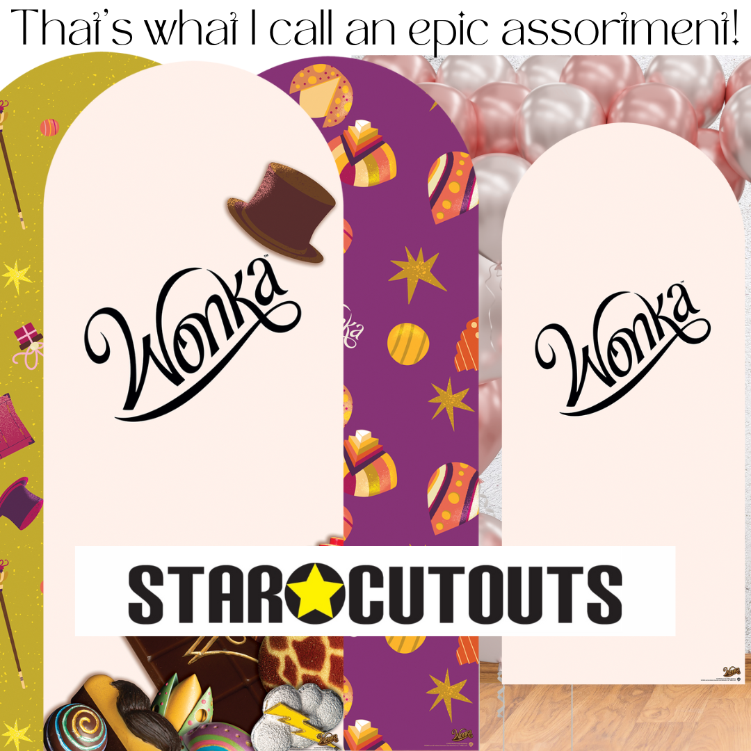 SC4494 Wonka Gobstopper Green & Yellow Backdrop Single Cardboard Cut Out Height 185cm - mycardboardcutout