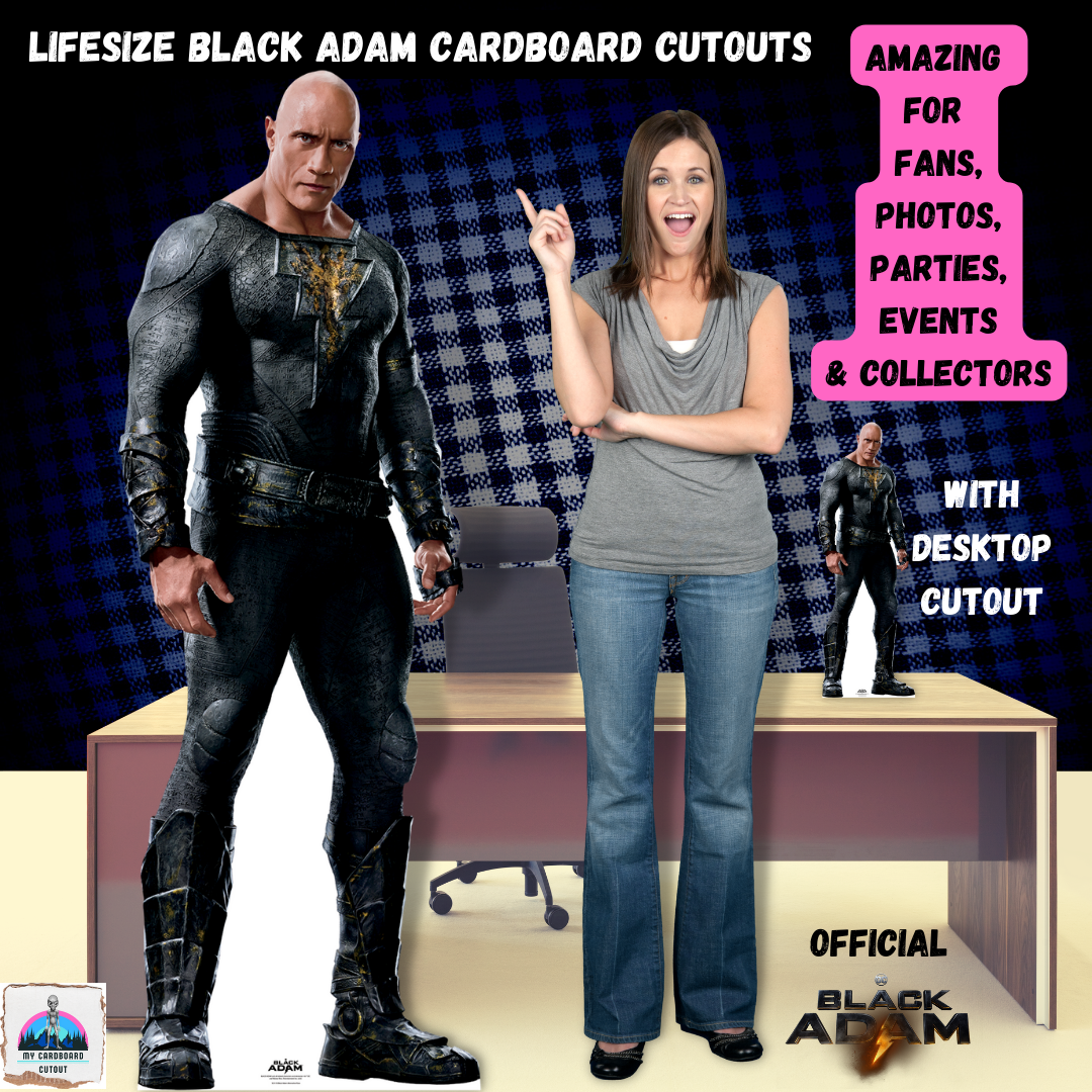 Black Adam Dwayne Johnson Alternative Pose Cardboard Cutout - mycardboardcutout