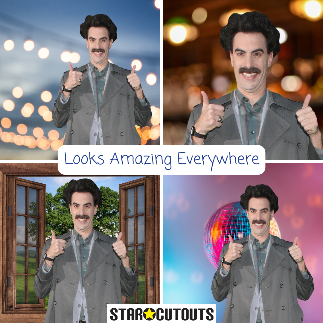 CS839 Borat Sacha Baron Cohen Height 191cm Lifesize Cardboard Cut Out With Mini - mycardboardcutout