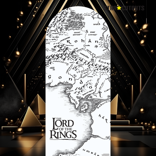SC4559 Lord of the Rings Black & White Map Backdrop Single Cardboard Cut Out Height 185cm