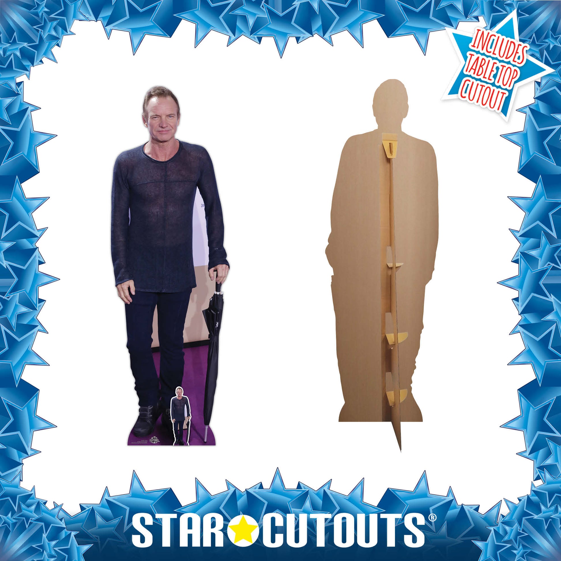 CS1031 Sting Height 170cm Lifesize Cardboard Cut Out With Mini - mycardboardcutout