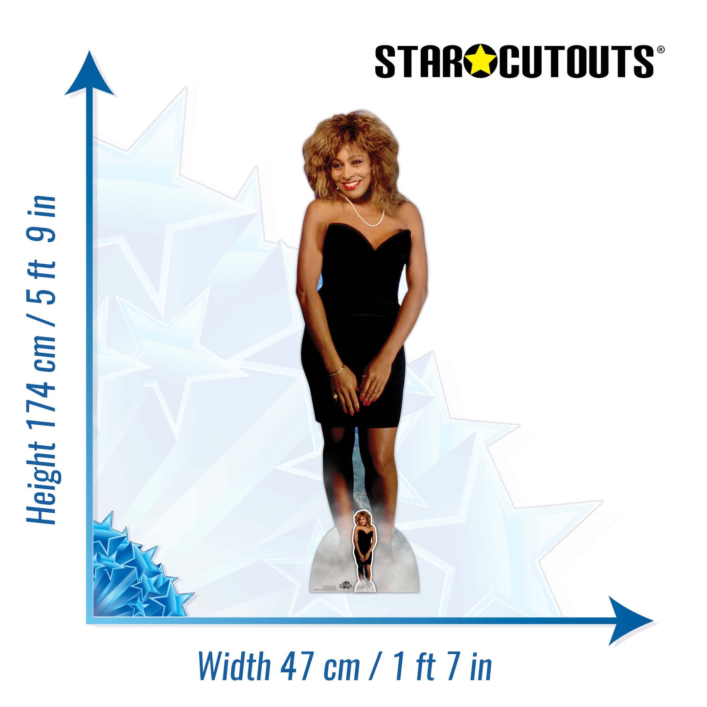 CS1032 Tina Turner Height 174cm Lifesize Cardboard Cut Out With Mini - mycardboardcutout