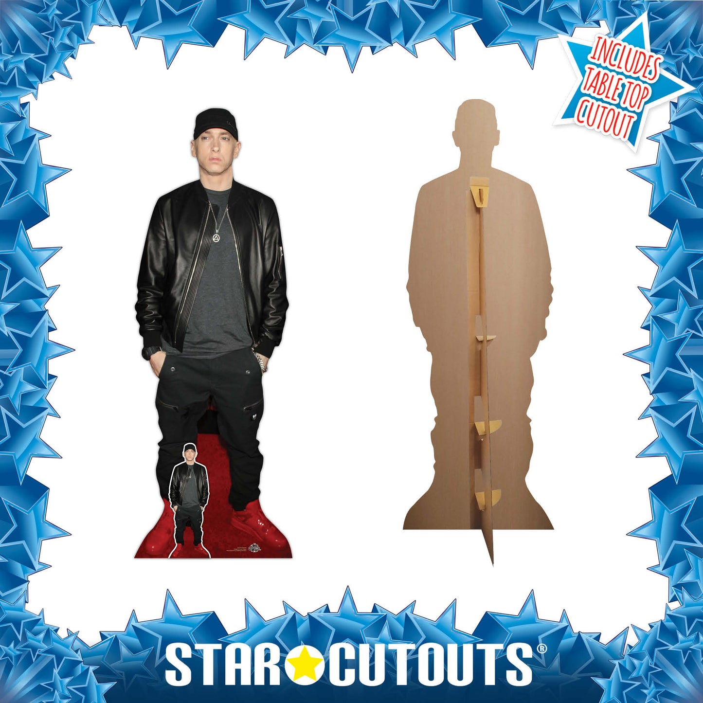 CS1035 Eminem Height 181cm Lifesize Cardboard Cut Out With Mini - mycardboardcutout