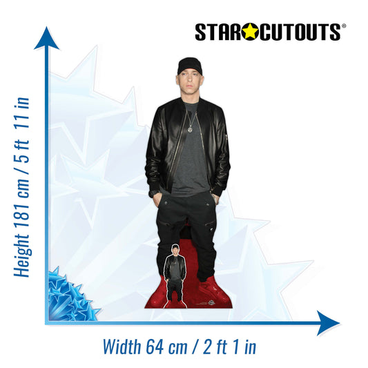 CS1035 Eminem Height 181cm Lifesize Cardboard Cut Out With Mini - mycardboardcutout