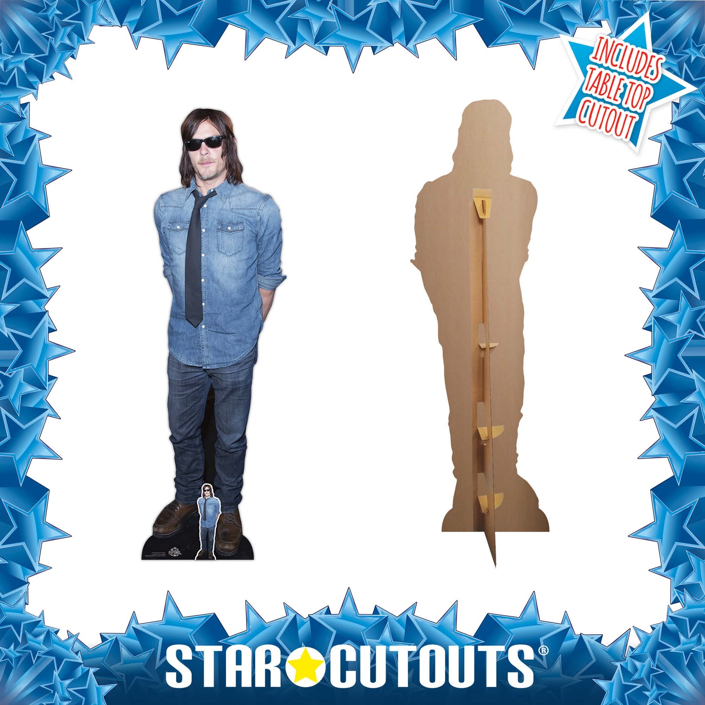 CS1059 Norman Reedus Casual Height 179cm Lifesize Cardboard Cut Out With Mini - mycardboardcutout