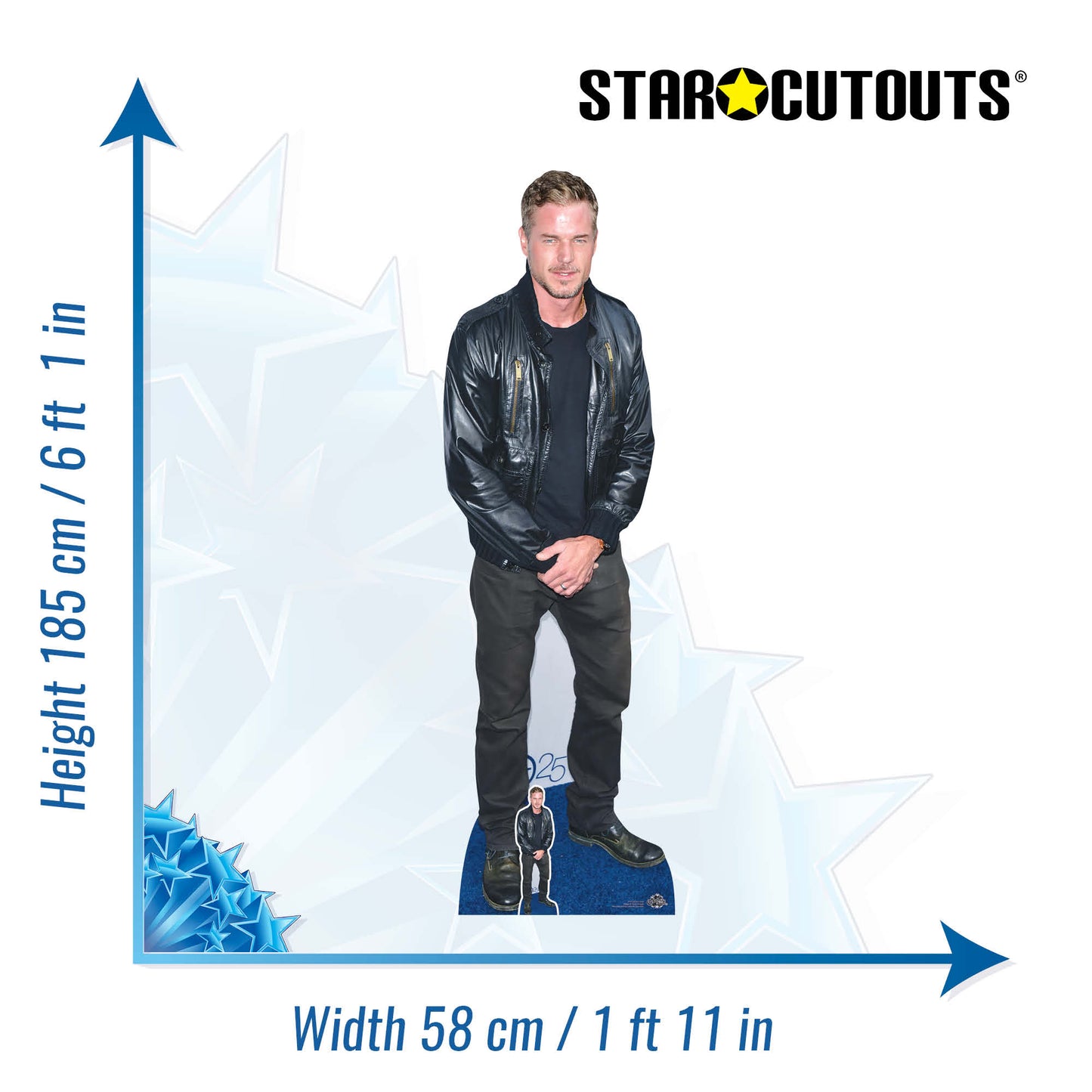 CS1108 Eric Dane Height 185cm Lifesize Cardboard Cut Out With Mini - mycardboardcutout