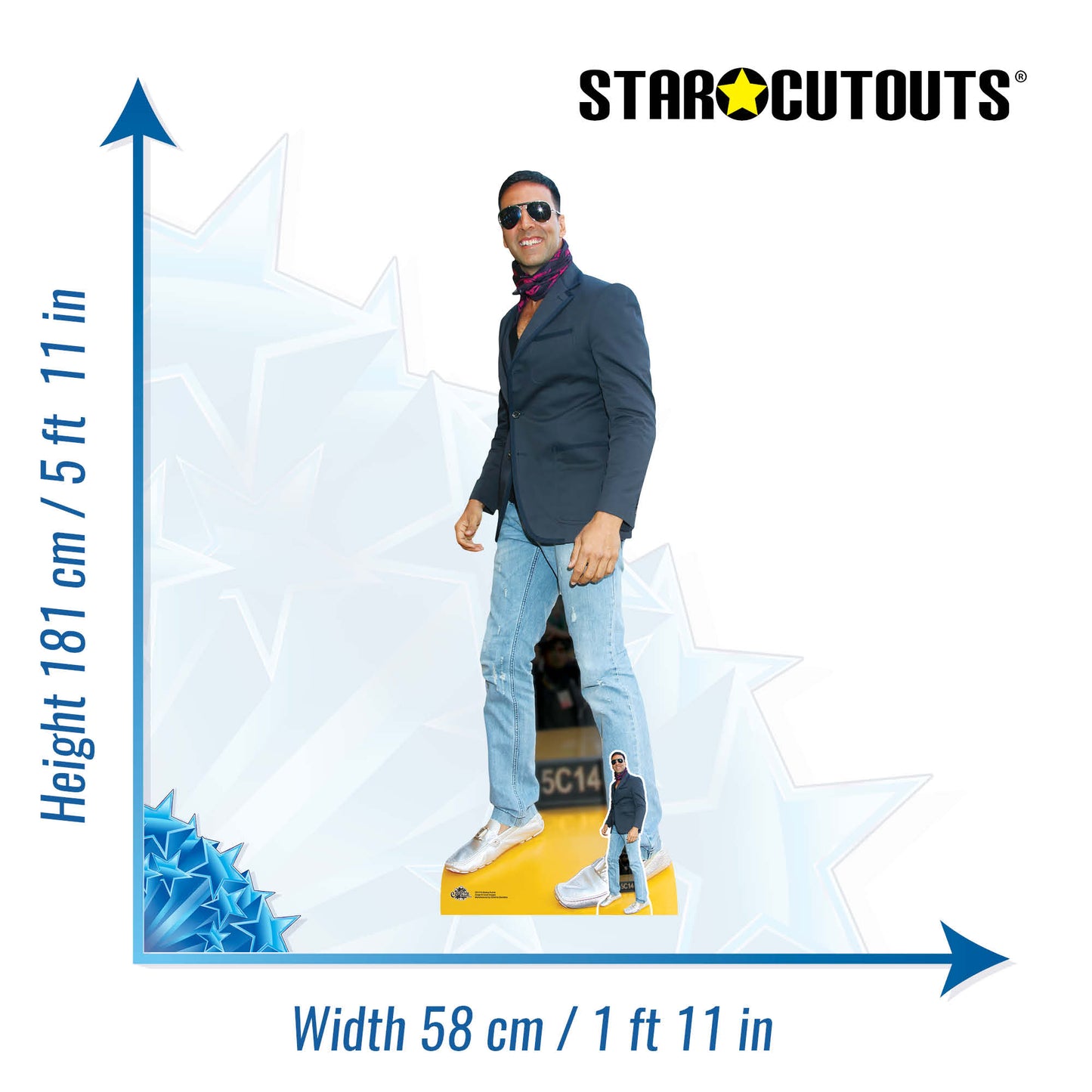 CS1116 Akshay Kumar Casual Height 181cm Cardboard Cutout - mycardboardcutout