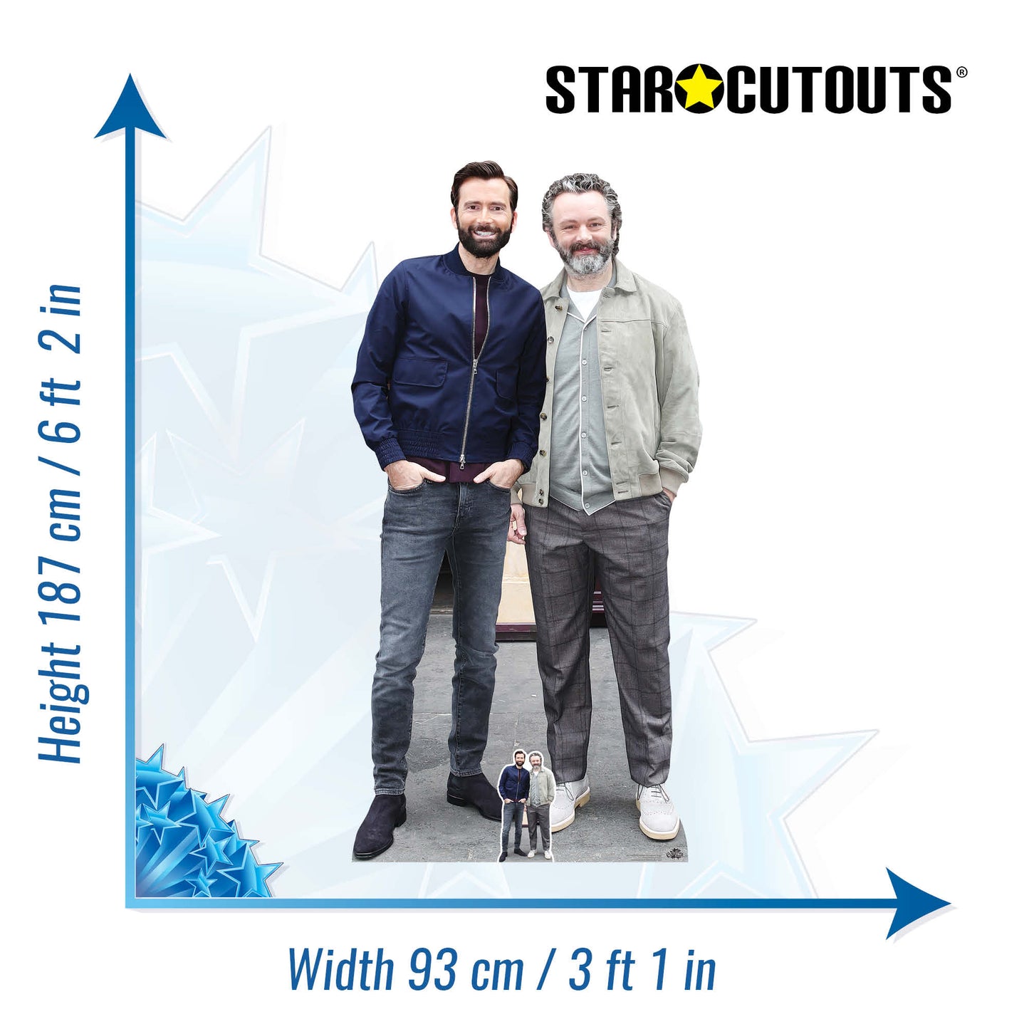 CS1124 David Tennant and Michael Sheen Height 187cm Cardboard Cutout - mycardboardcutout