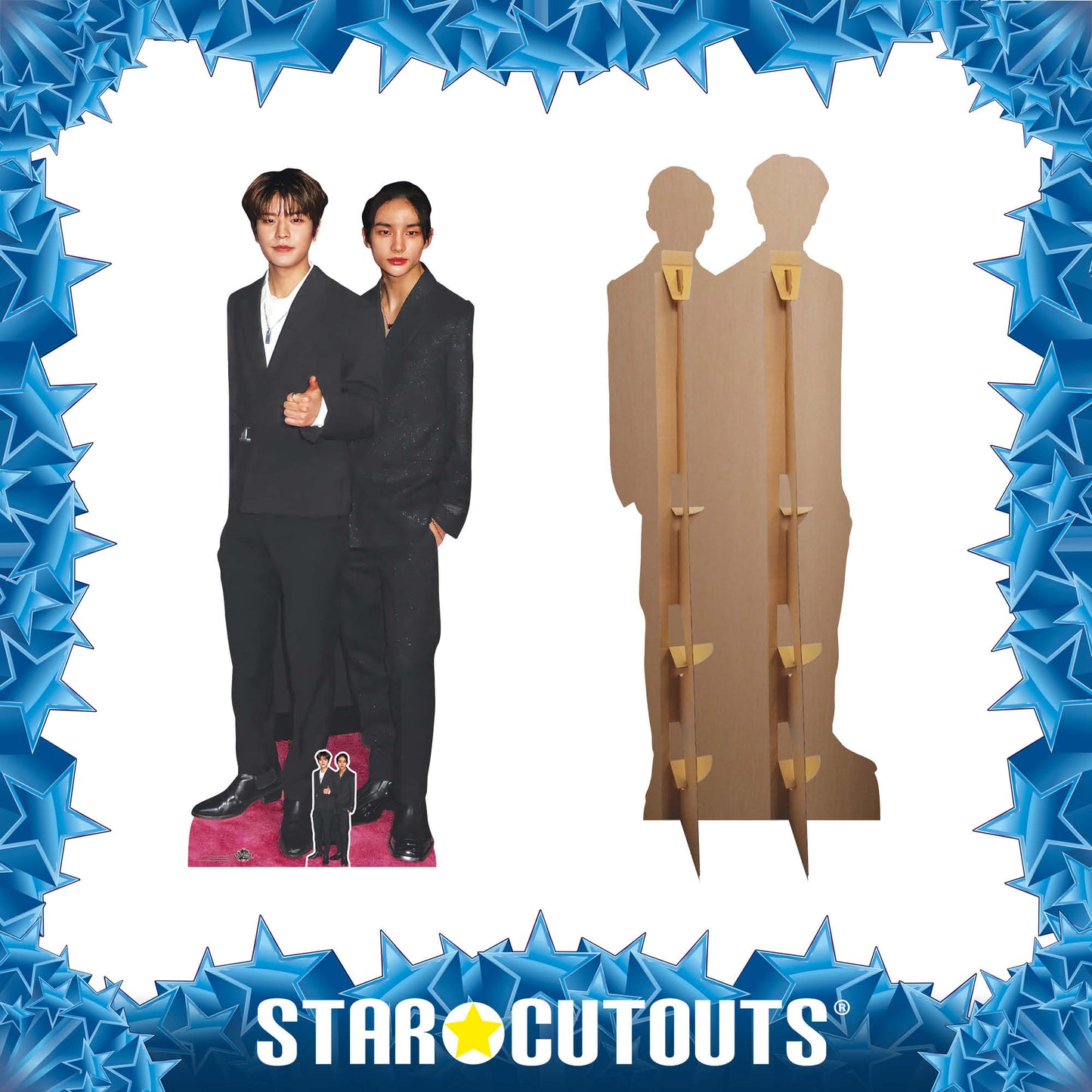 CS1127 Seungmin and Hyunjin Height 180cm Cardboard Cutout with Mini - mycardboardcutout