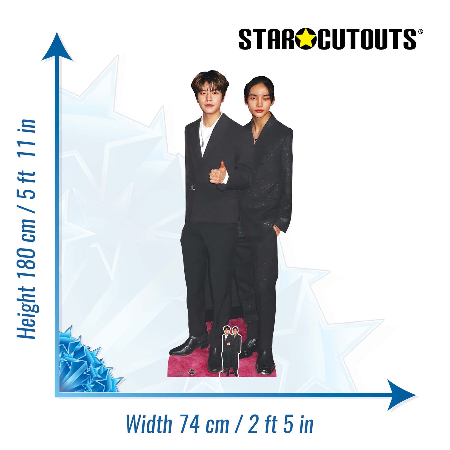 CS1127 Seungmin and Hyunjin Height 180cm Cardboard Cutout with Mini - mycardboardcutout