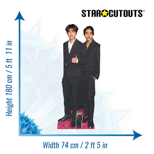 CS1127 Seungmin and Hyunjin Height 180cm Cardboard Cutout with Mini - mycardboardcutout