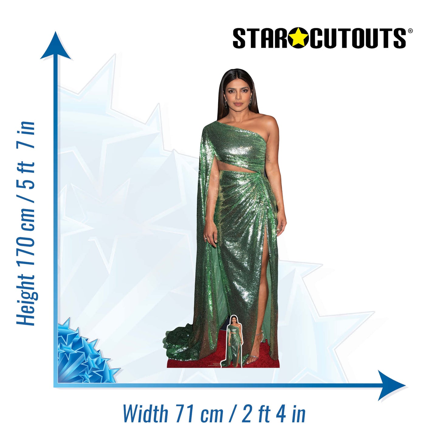 CS1130 Priyanka Chopra Height 170cm Cardboard Cutout with Mini - mycardboardcutout