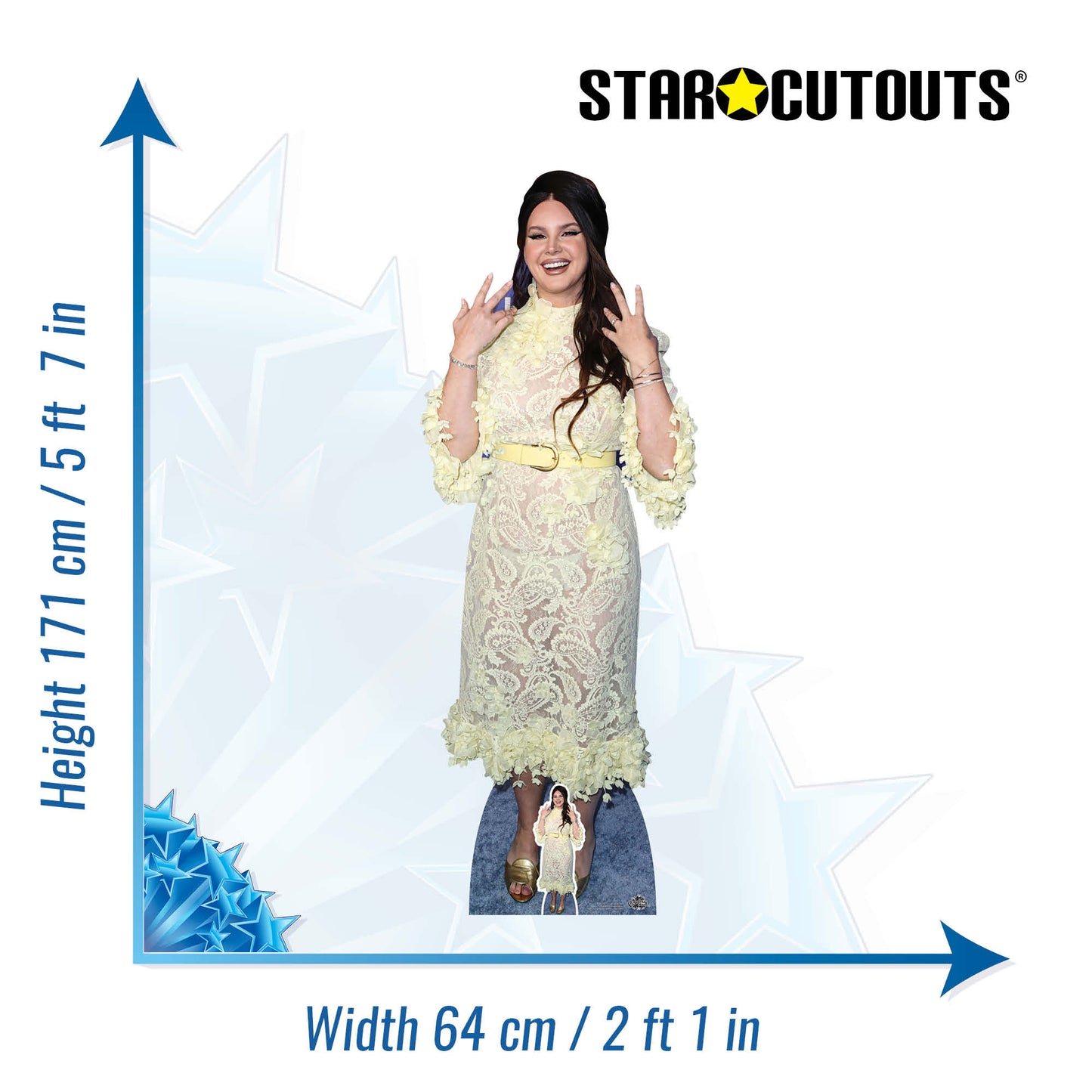 CS1131 Lana Del Rey Height 171cm Cardboard Cutout with Mini - mycardboardcutout