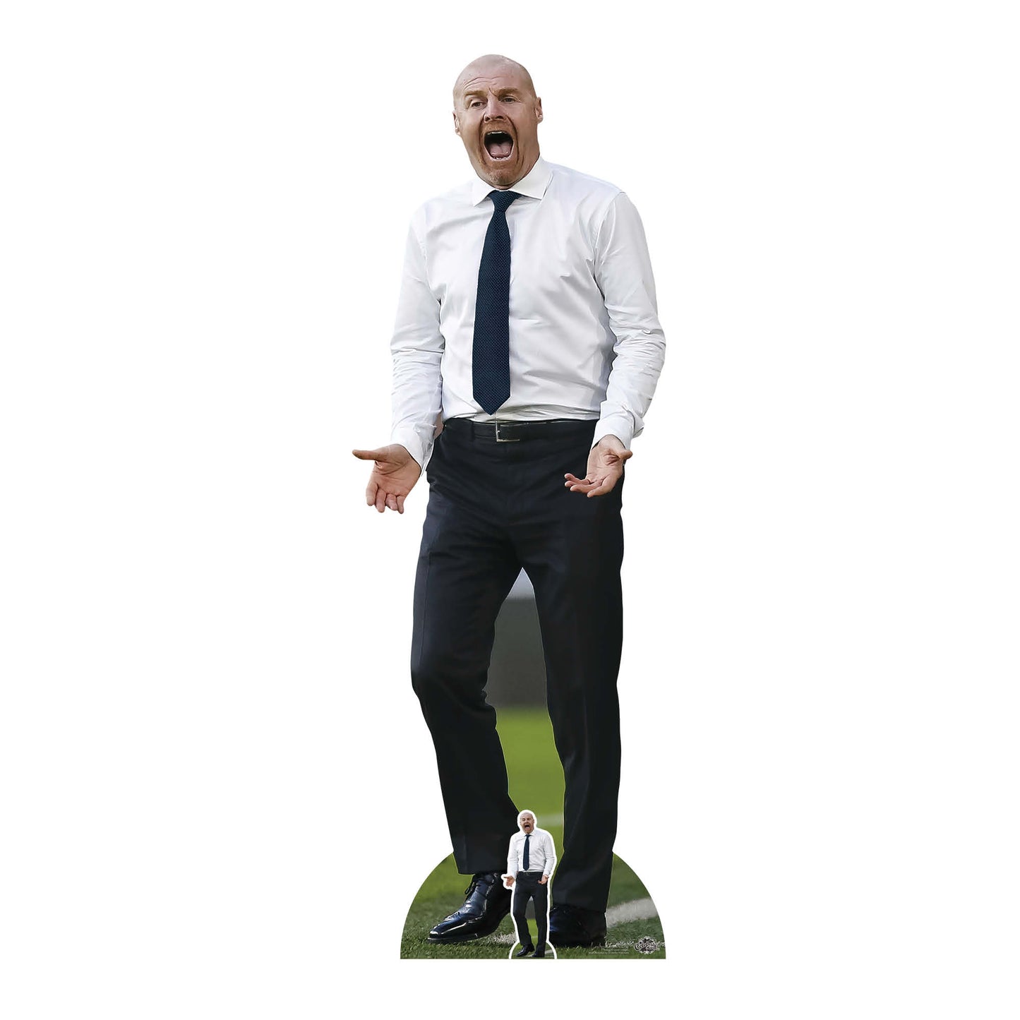 CS1132 Sean Dyche Blue Tie Height 183cm Lifesize Cardboard Cut Out With Mini - mycardboardcutout